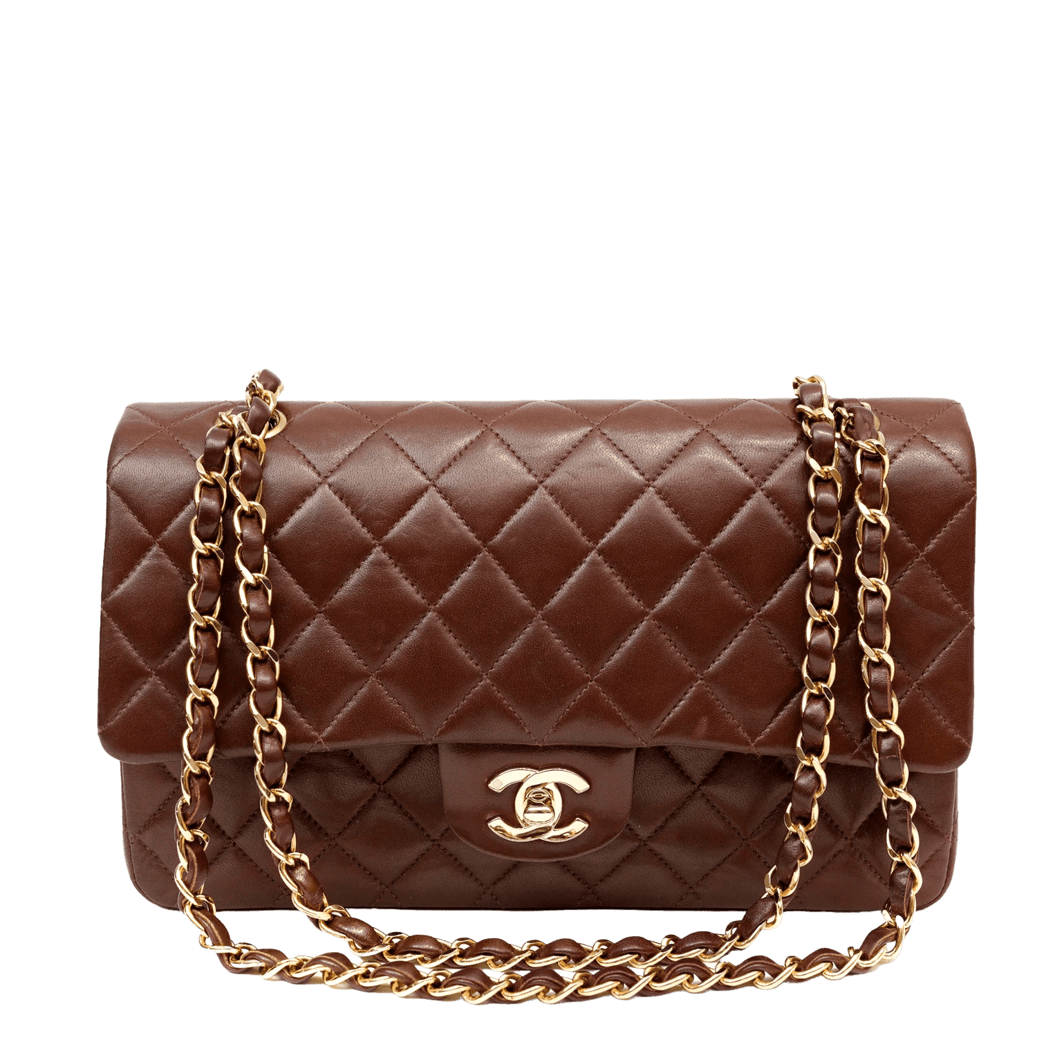 Chanel Brown Lambskin Medium Classic Double Flap Bag - Only Authentics