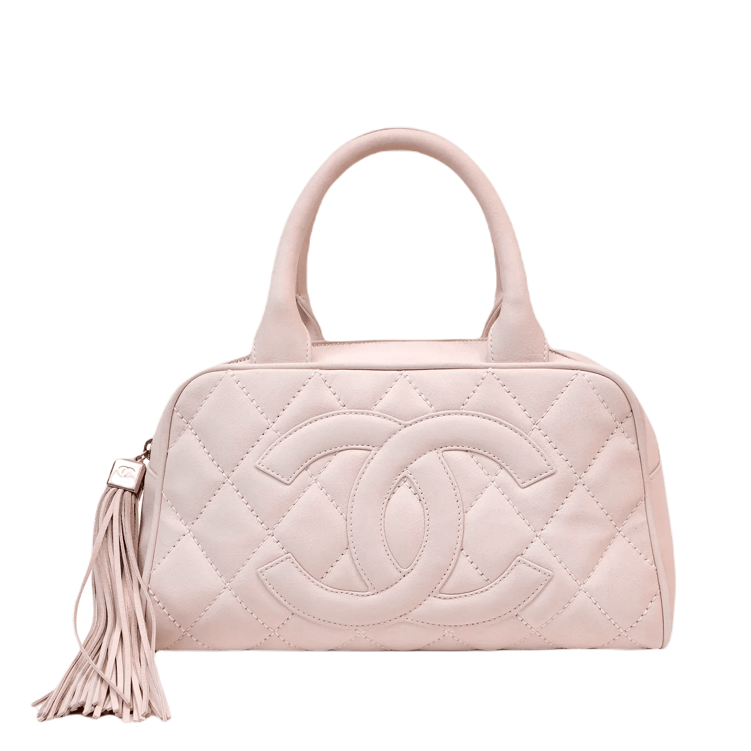 CHANEL LIGHT PINK BRUSHED CAVIAR MINI TOTE WITH TASSEL