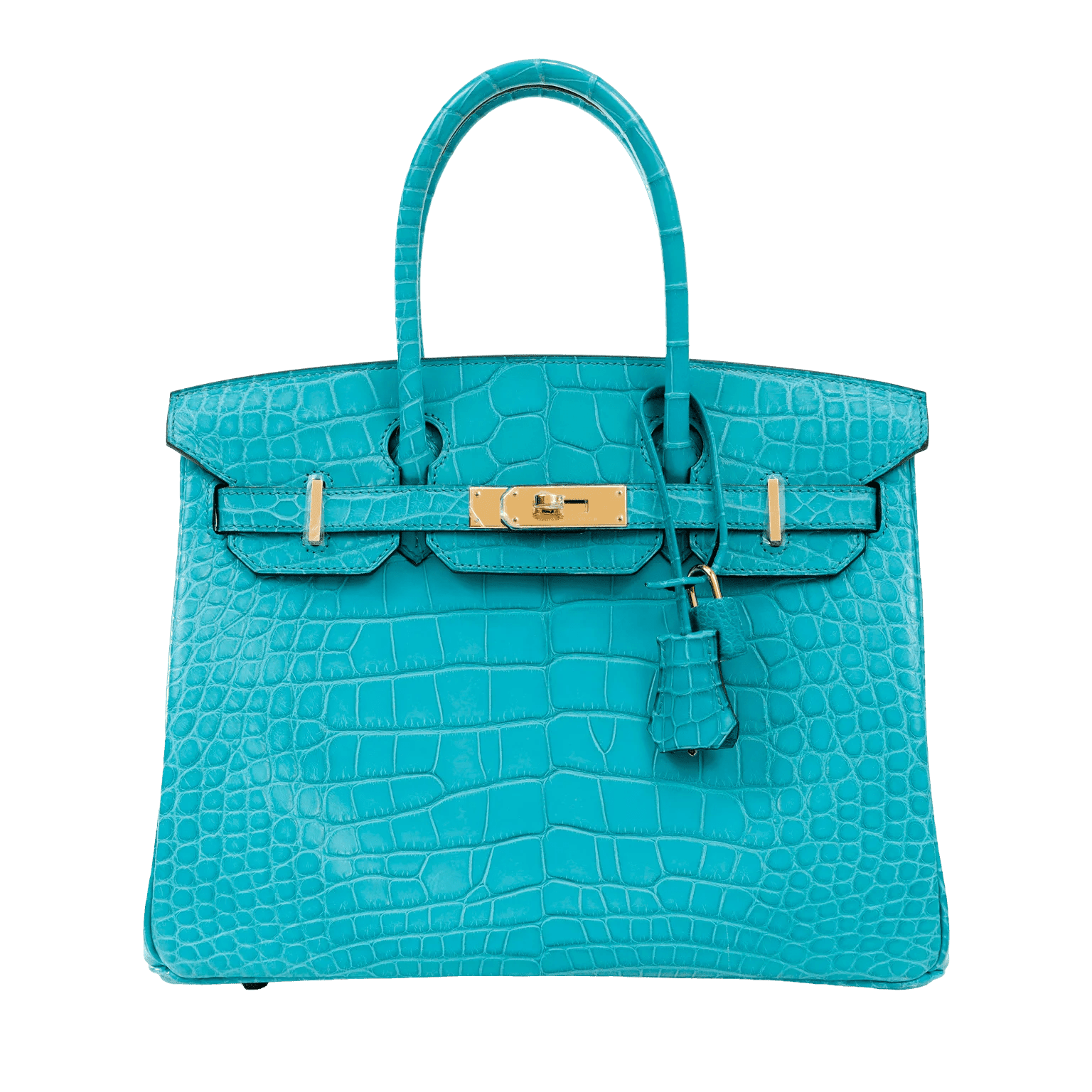HERMÈS 30CM BLUE PEON CROCODILE BIRKIN W/ GOLD HARDWARE